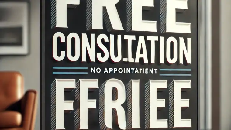 FREE CONSULTATION:NO APPOINTMENT REQUIRED